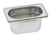 Cuba em Aço Inoxidável Polido GN 1/9 de 100 mm de Profundidade, Dimensões de 176x108x100 mm (LxPxA) - Refª 100652