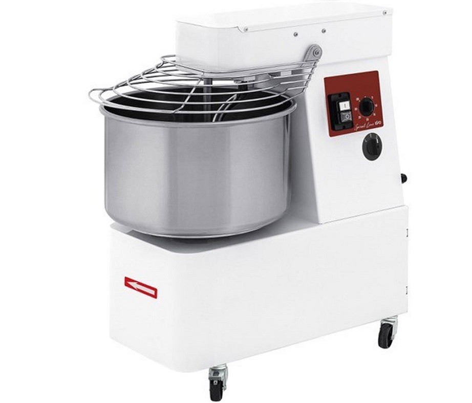 Amassadeira Profissional Espiral Trifásica de 2 Velocidades com Temporizador e Rodas, 53 Litros, Hp 2 (transporte incluído) - Refª 102600