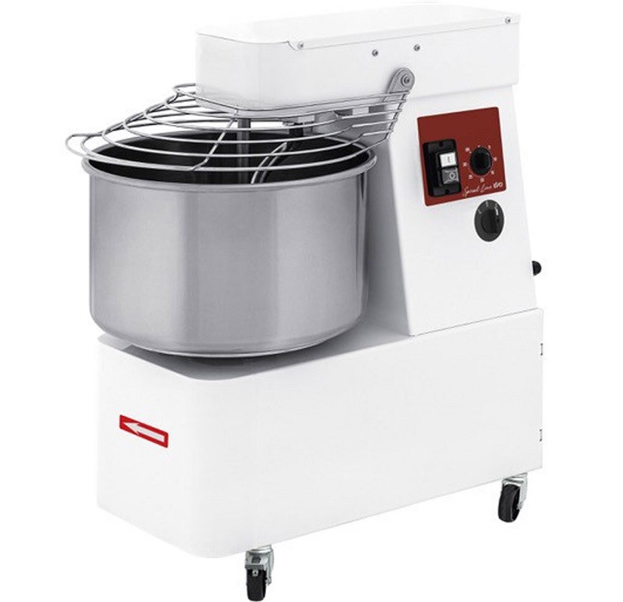 Amassadeira Industrial Espiral Trifásica de 53 Litros (+/- 40 kg) com 2 Velocidades e Temporizador, Hp 2, 2200 Watts (transporte incluído) - Refª 102600