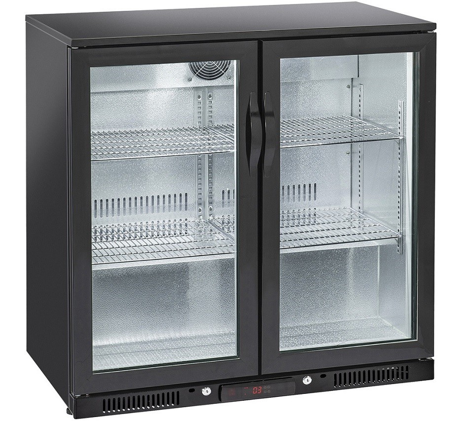 Armário Refrigerado Ventilado para Latas e Garrafas com 2 Portas de Bater, 201 Litros, Temperaturas +1º +10º C (transporte incluído) - Refª 102774