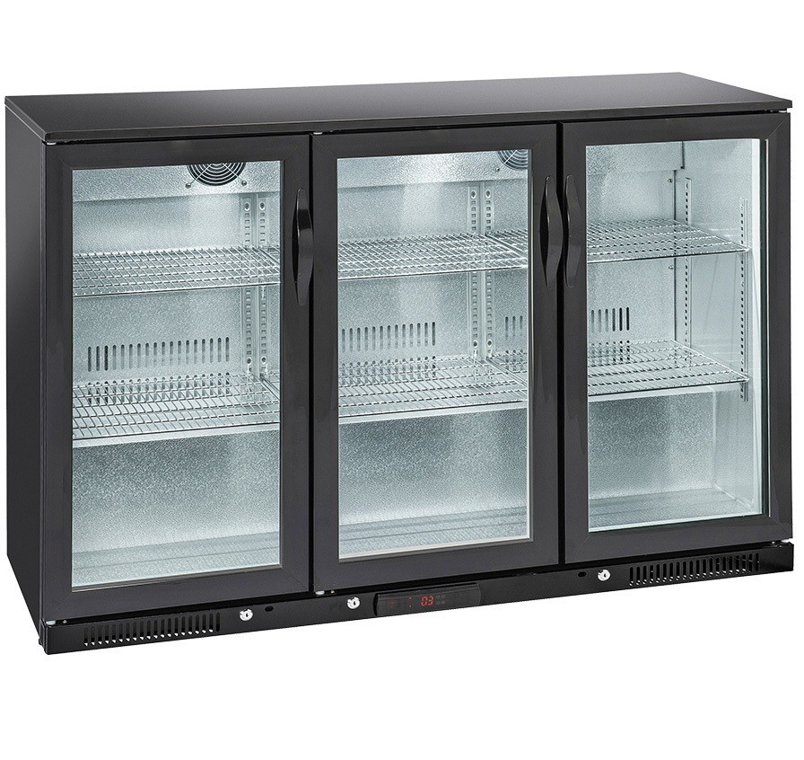 Armário Refrigerado Ventilado para Latas e Garrafas com 3 Portas de Bater, 320 Litros, Temperaturas +1º +10º C (transporte incluído) - Refª 102775