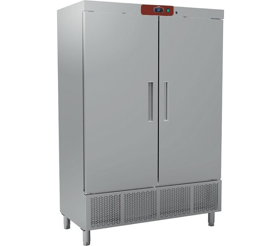 Armário Refrigerado Ventilado em Aço Inoxidável de 2 Portas, Frigorífico Industrial de 1100 Litros, Refrigeração de 0º + 8º C (transporte incluído) - Refª 101445