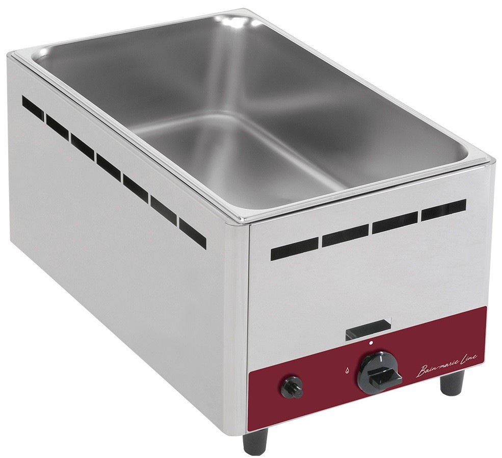 Banho Maria Industrial a Gás GN 1/1 de Tanque Removível de 150 mm Profundidade, 1550 kcal/h, 1800 Watts (transporte incluído) - Refª 102276