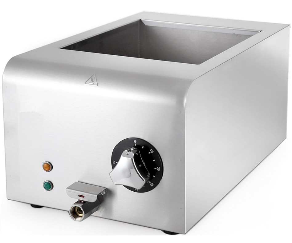 Banho Maria Industrial Elétrico Monofásico GN 1/2 em Aço Inoxidável, +30º +90º C, Dimensões de 300x500x235 mm LxPxA, Potência de 1000 Watts (transporte incluído) - Refª 102723
