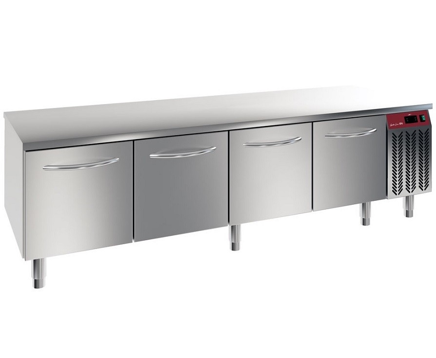 Base de Apoio à Cozinha Industrial, Bancada Refrigerada com 4 Grandes Gavetas, -2º +8º C (transporte incluído) - Refª 100052