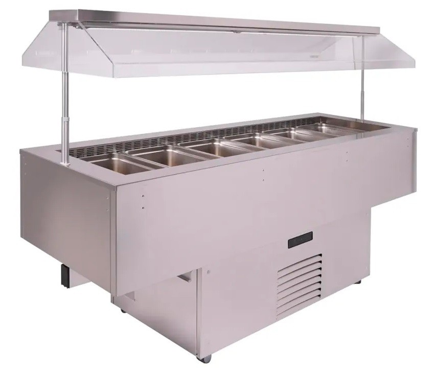 Buffett Refrigerado em Aço Inoxidável, Ilha de refrigeração 6x GN 1/1 (transporte incluído) - Refª 102943