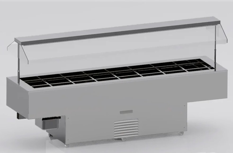 Buffett Refrigerado Ventilado em Aço Inoxidável, Ilha de refrigeração 8x GN 1/1 (transporte incluído) - Refª 102946