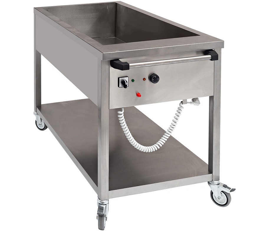 Carrinho Banho Maria, Trolley Profissional Aquecido para 3x GN 1/1 (transporte incluído) - Refª 102845
