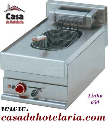 Fritadeira Eléctrica Industrial Trifásica de 1 Cuba de 10 Litros da Linha 650, +100º +180º C, 7500 Watts (transporte incluído) - Refª 100019