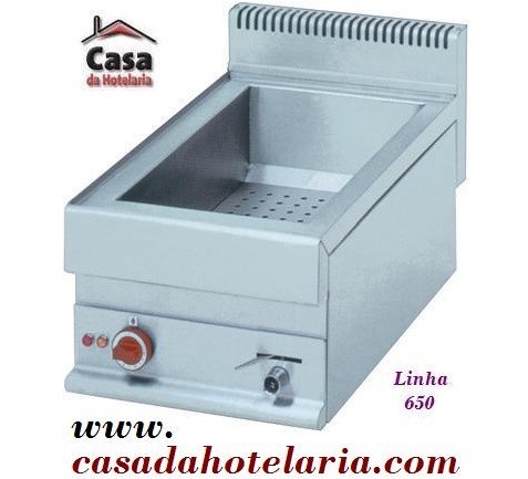 Banho Maria Industrial Eléctrico Monofásico GN 1/1 para Cubas até 150 mm de Profundidade da Linha 650, Potência de 1500 Watts, +30º +90º C (transporte incluído) - Refª 100037