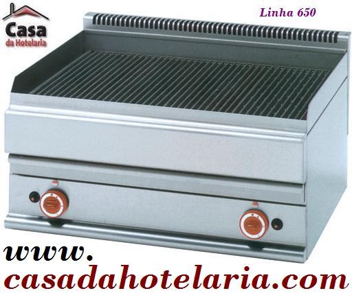 Grelhador Industrial a Vapor de 2 Zonas Independentes com Aquecimento a Gás e Bacia de Água da Linha 650, Grill de 12900 kcal/h, Potência de 15000 Watts (transporte incluído) - Refª 100044