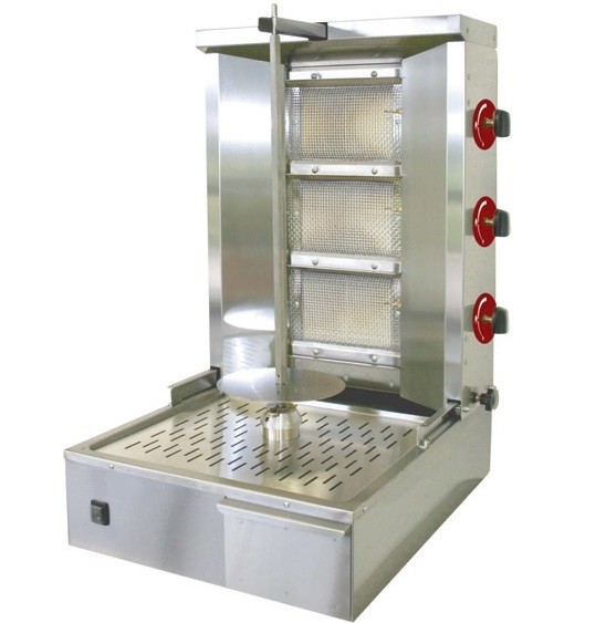 Grelhador Industrial a Gás Kebab com Espeto de 600 mm, 25 a 35 kg, 9030 kcal/h, Potência de 10500 Watts (transporte incluído) - Refª 100170