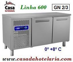 Bancada Refrigerada Ventilada de 2 Portas, 245 Litros, Temperatura 0º +8º C (transporte incluído) - Refª 100200