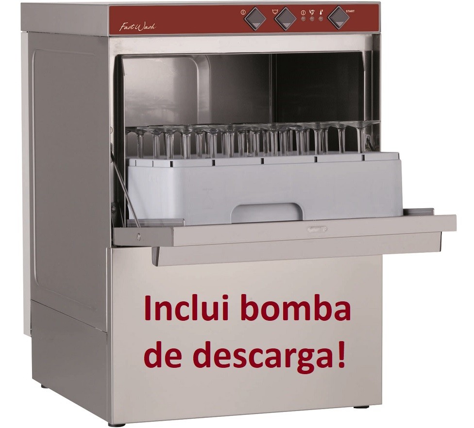 Máquina de Lavar Louça Industrial Monofásica Profissional para Copos e  Pratos com Cestos de 450x450 mm e Bomba de Descarga