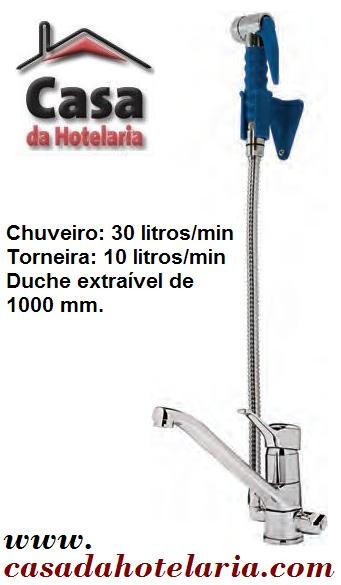 Torneira Misturadora com Chuveiro / Duche Extraível com Dimensões de 250x250/1250 mm LxPxA (transporte incluído) - Refª 100280