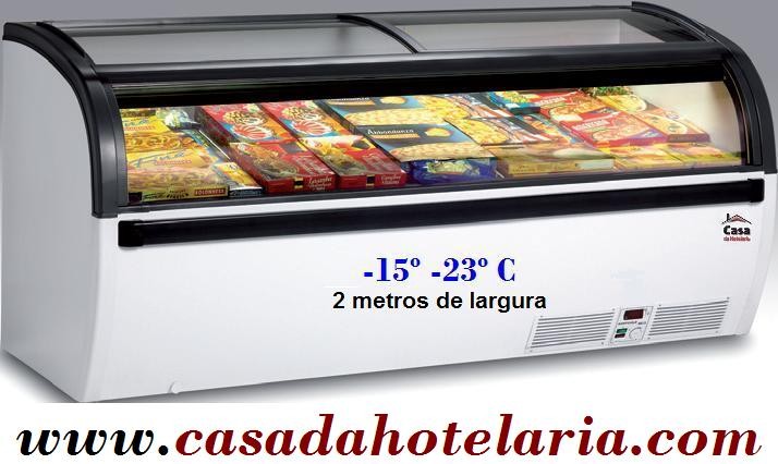 Arca de Congelação Panorâmica com 2 Metros de Largura Com Portas de Vidro Deslizantes, -15º -23º C (transporte incluído) - Refª 100301