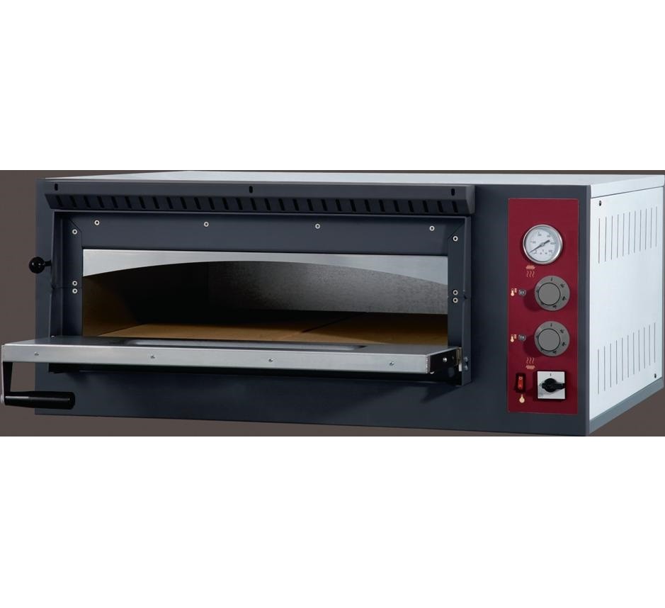 Forno de Pizzas Industrial Elétrico Trifásico de 1 Câmara para 4 pizzas de Ø 350 mm, 4700 Watts, +50º +450º C (transporte incluído) - Refª 100944