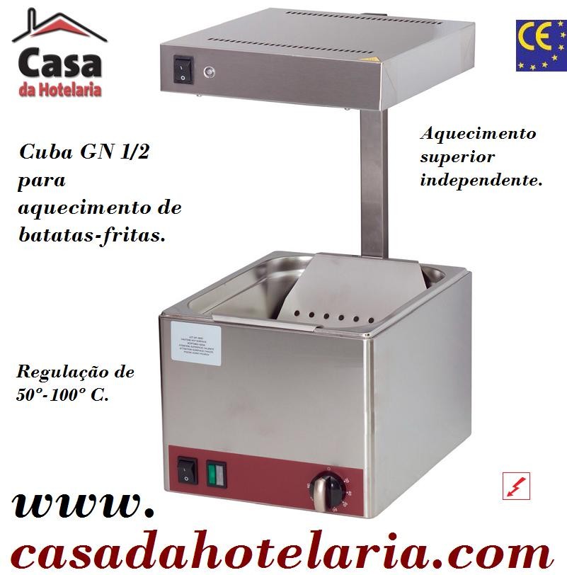 Bacia de Aquecimento Monofásica GN 1/2 para Saltear Batatas Fritas, 850 Watts, +100º C (transporte incluído) - Refª 101120