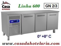 Bancada Refrigerada Ventilada de 3 Portas, 395 Litros, Temperatura 0º +8º C (transporte incluído) - Refª 101332