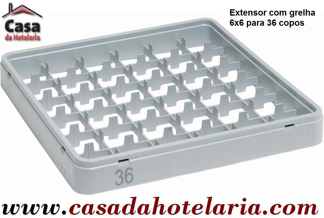 Extensor com Grelha 6x6 para 36 Copos Ø 73 mm - Refª 101411