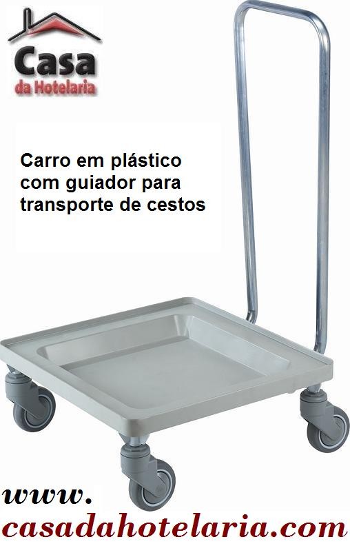 Carro para Transporte de Cestos com Guiador e Base em Polipropileno (transporte incluído) - Refª 101415