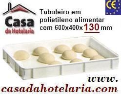 Tabuleiro para Pastelaria e Padaria em Polietileno Alimentar Reforçado, dimensões de 600x400x130 mm (LxPxA) - Refª 101517