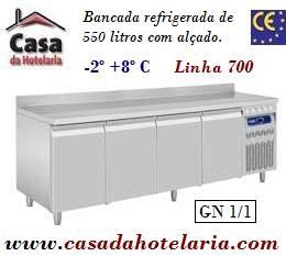 Bancada Refrigerada de 550 Litros com Alçado de 4 Portas GN 1/1 da Linha 700 (transporte incluído) - Refª 101552