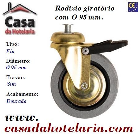 Rodízio Giratório com Travão e Ø de 95 mm - Refª 101590