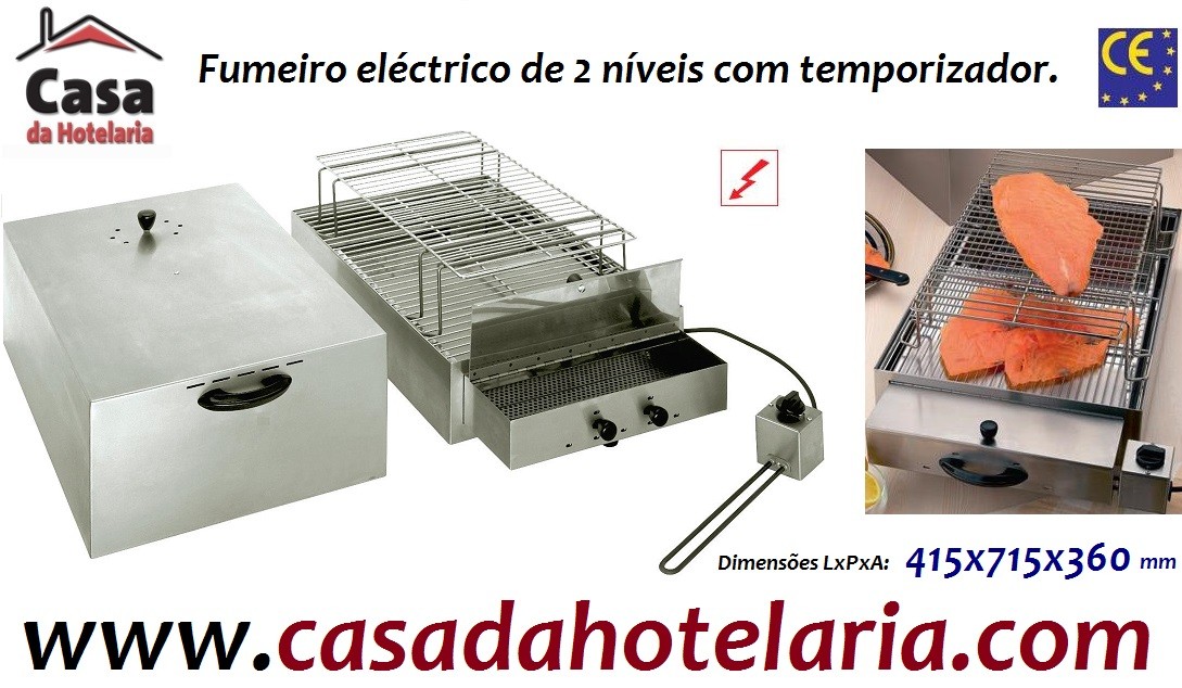 Fumeiro Elétrico de 2 Níveis com Temporizador e 500 gr de Serragem de Carvalho Premium (transporte incluído) - Refª 101705