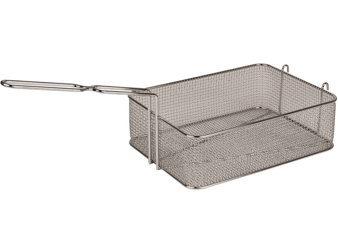 Cesto para Fritadeira em Rede de Aço Inox com 300x400x120 mm (LxPxA), Capacidade para 21 Litros - Refª 102229