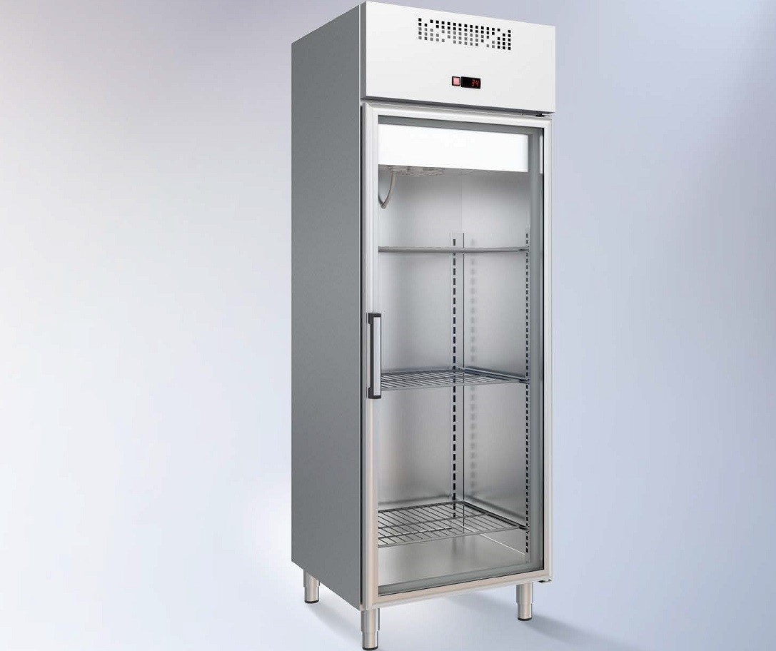 Armário Congelação Industrial em Inox GN 1/1 de 438 Litros da Linha 600 com Porta de Vidro, Temperatura -17º -20º C (transporte incluído) - Refª 102367