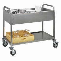 Carro para Levantamento de Mesas em Aço Inoxidável para 3x GN 1/1 com Prateleira Inferior (transporte incluído) - Refª 101061