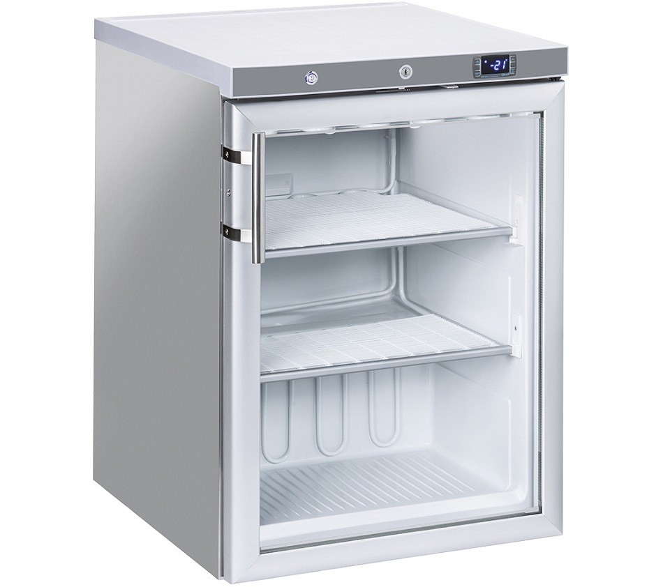 Armário Congelador Profissional de 200 Litros, Arca Frigorífica de Congelação com Porta de Vidro, -20º -15º C (transporte incluído) - Refª 102966