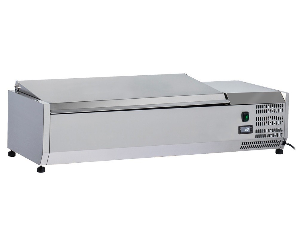 Estrutura Refrigerada Profissional GN 1/3 com Tampa em Aço Inoxidável, 1200 mm, +2º +8º C (transporte incluído) - Refª 102808