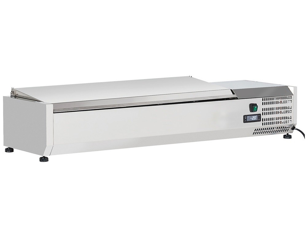 Estrutura Refrigerada Profissional GN 1/3 com Tampa em Aço Inoxidável, 1500 mm, +2º +8º C (transporte incluído) - Refª 102810