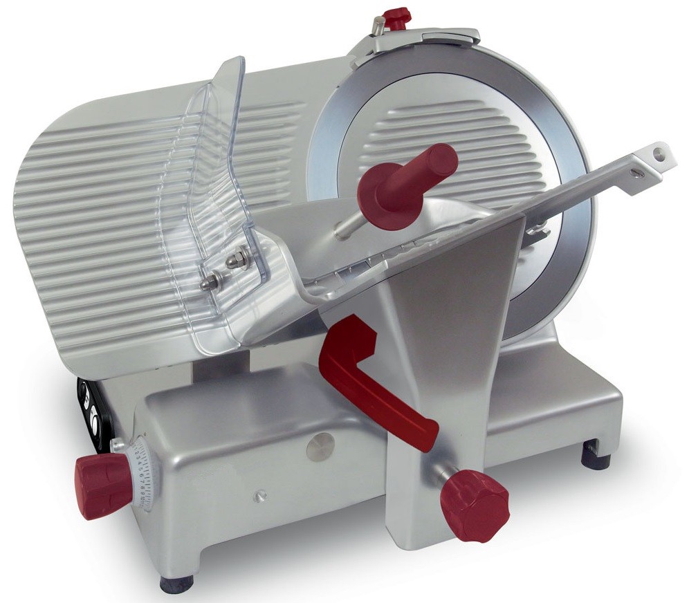 Fiambreira Industrial Profissional Oblíqua Alimentada a Gravidade com Lâmina de Aço Inoxidável Cromo Endurecida de Ø 350 mm, Hp 0.37 (transporte incluído) - Refª 100483