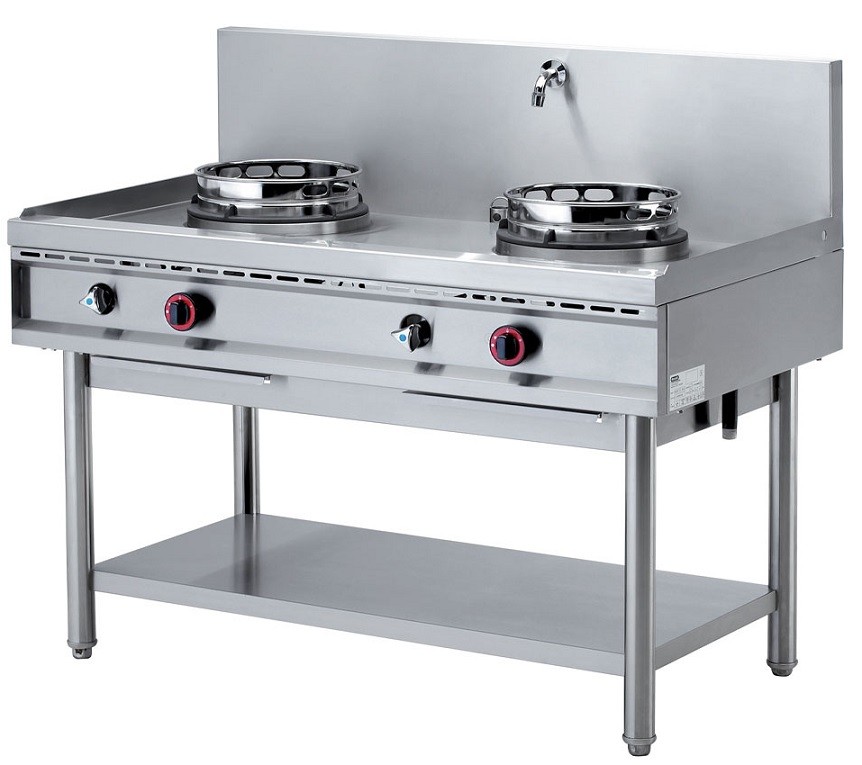 Fogão a Gás Asiático WOK de 3 Queimadores com Cortina de Água, 26000 Watts (transporte incluído) - Refª 100401