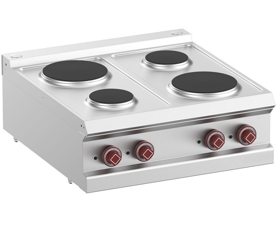 Fogão Industrial Elétrico Trifásico de Bancada com 4 Discos Profissionais, 8200 Watts (transporte incluído) - Refª 100080