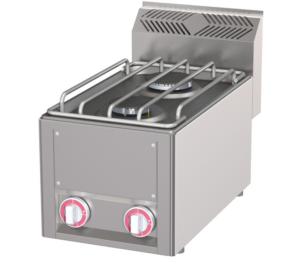Fogão Industrial a Gás de Bancada com 2 Queimadores, 5675 Kcal/h, Potência de 6600 Watts (transporte incluído) - Refª 102564