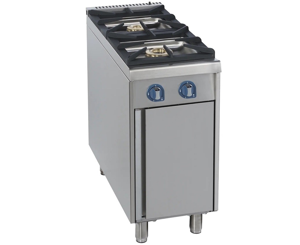 Fogão Industrial a Gás com 2 Queimadores Potentes sobre Móvel com Porta (transporte incluído) - Refª 103002