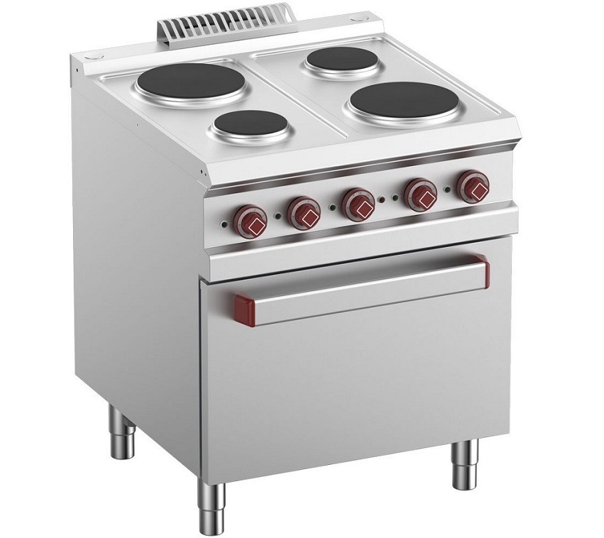 Fogão Industrial Elétrico de 4 Placas com Forno com Grill, 13500 Watts (transporte incluído) - Refª 100074