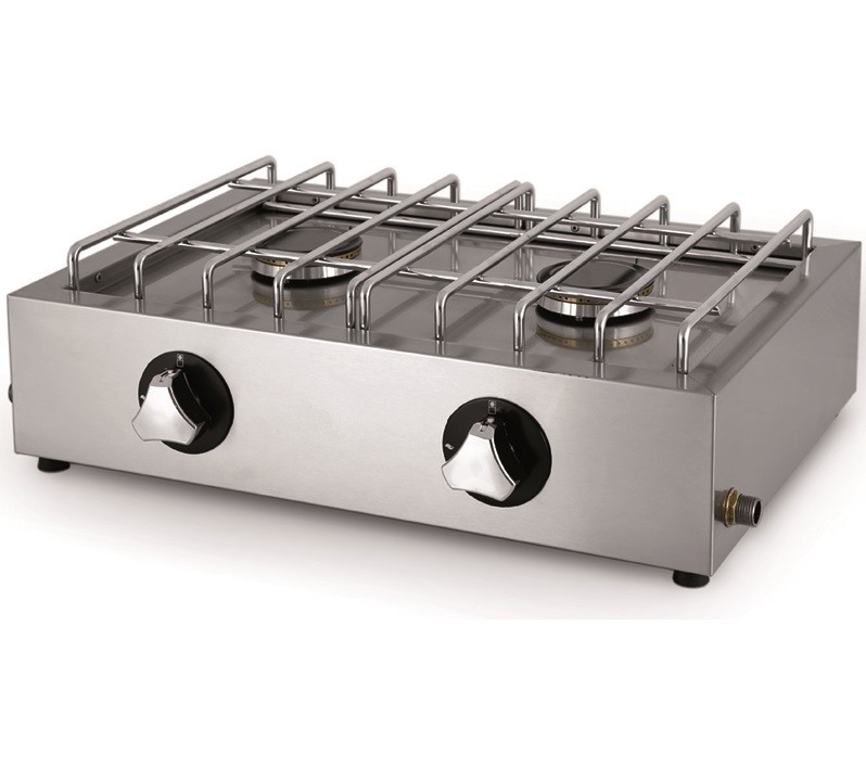 Fogão Industrial a Gás de Bancada ECONÓMICO com 2 Bocas, 5676 kcal/h, Potência Total dos Queimadores de 6600 Watts (transporte incluído) - Refª 102056