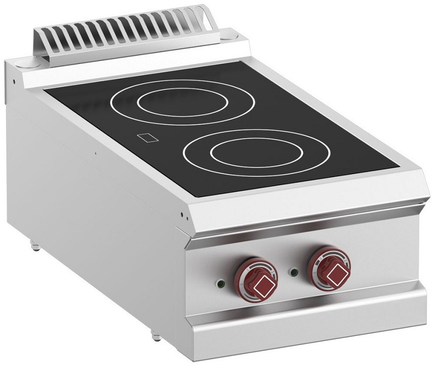 Fogão Industrial Eléctrico Trifásico de 2 Zonas em Vidrocerâmica, 4200 Watts (transporte incluído) - Refª 100083