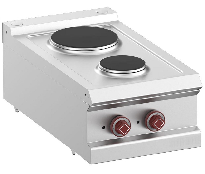 Fogão Industrial Elétrico Trifásico de Bancada com 2 Discos Profissionais, Potência de 4100 Watts (transporte incluído) - Refª 100079