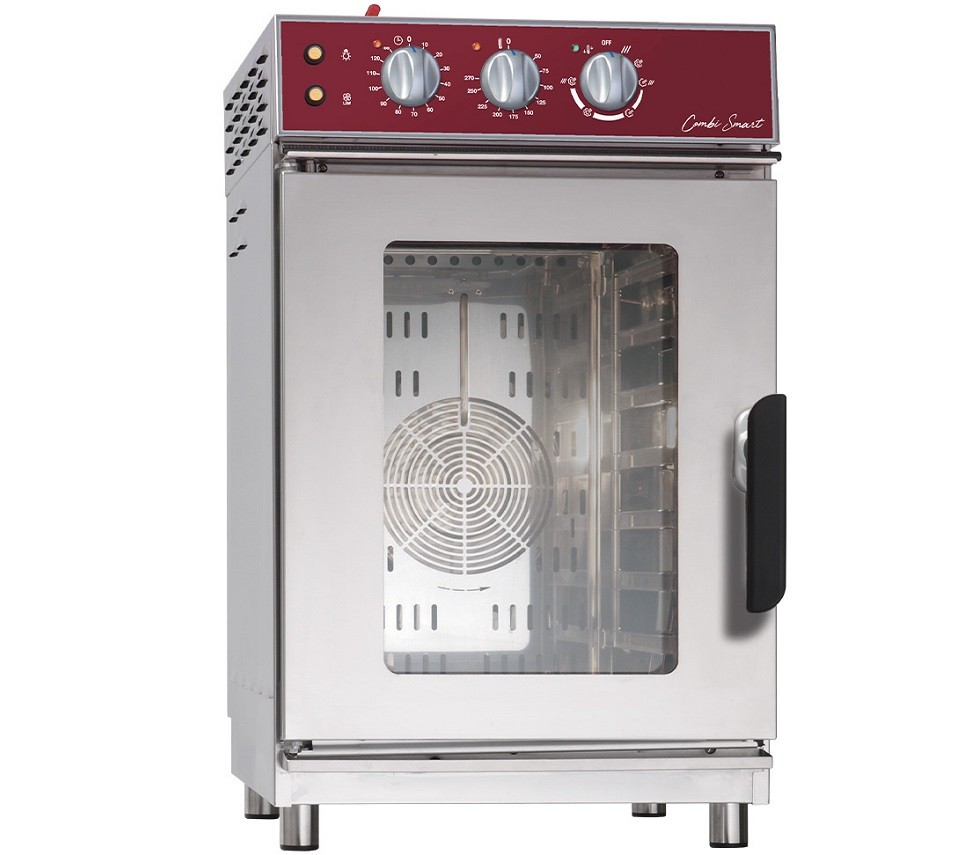 Forno Combinado Industrial Elétrico de Convecção a Vapor Trifásico para 7 Prateleiras GN 1/1, +270º C, Potência de 8800 Watts (transporte incluído) - Refª 102795