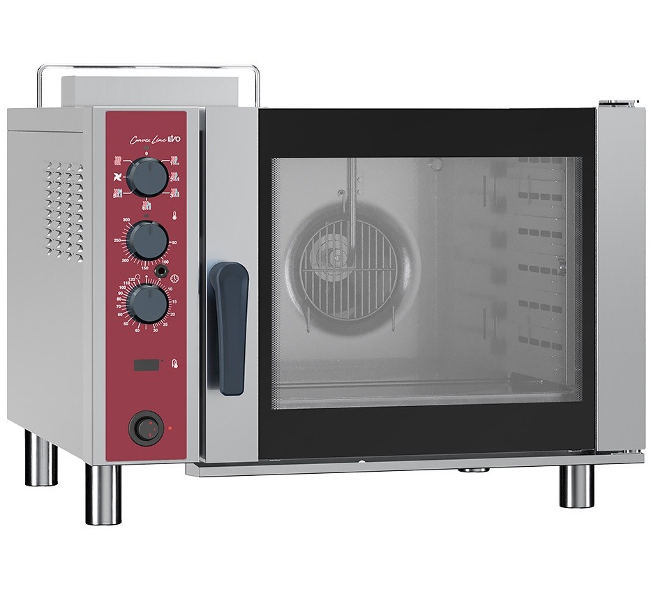 Forno Industrial de Convecção a Gás de 6 Níveis GN 1/1 com Humidificação Automática, 30 a 300°C, Potência de 8500 Watts (transporte incluído) - Refª 101362