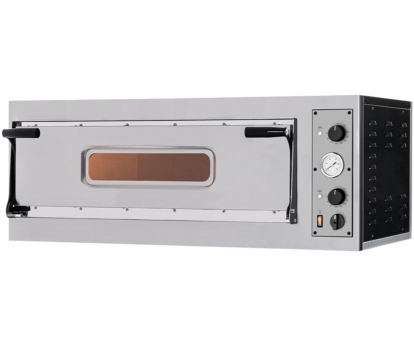 Forno de Pizza Elétrico Industrial Trifásico com Porta de Vidro para 2x Pizzas Ø 350 mm, 5000 Watts (transporte incluído) - Refª 102855