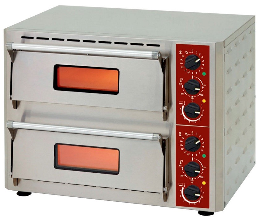 Forno de Pizza Elétrico Monofásico com 2 Câmaras para Pizzas até Ø 430 mm, 6000 Watts (transporte incluído) - Refª 101720