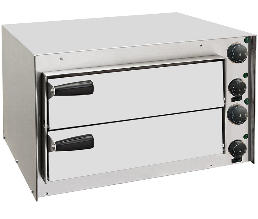 Forno de Pizzas Elétrico Profissional com 2 Câmaras Ø 350 mm (transporte incluído) - Refª 102842