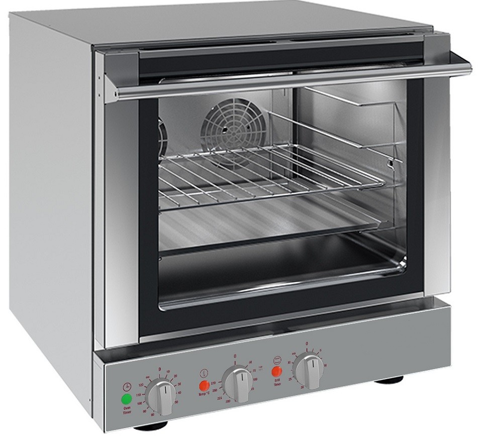 Forno Elétrico de Convecção Monofásico Profissional de 4 Níveis de 460x340 mm com Grill, +270º C, 3600 Watts (transporte incluído) - Refª 101140